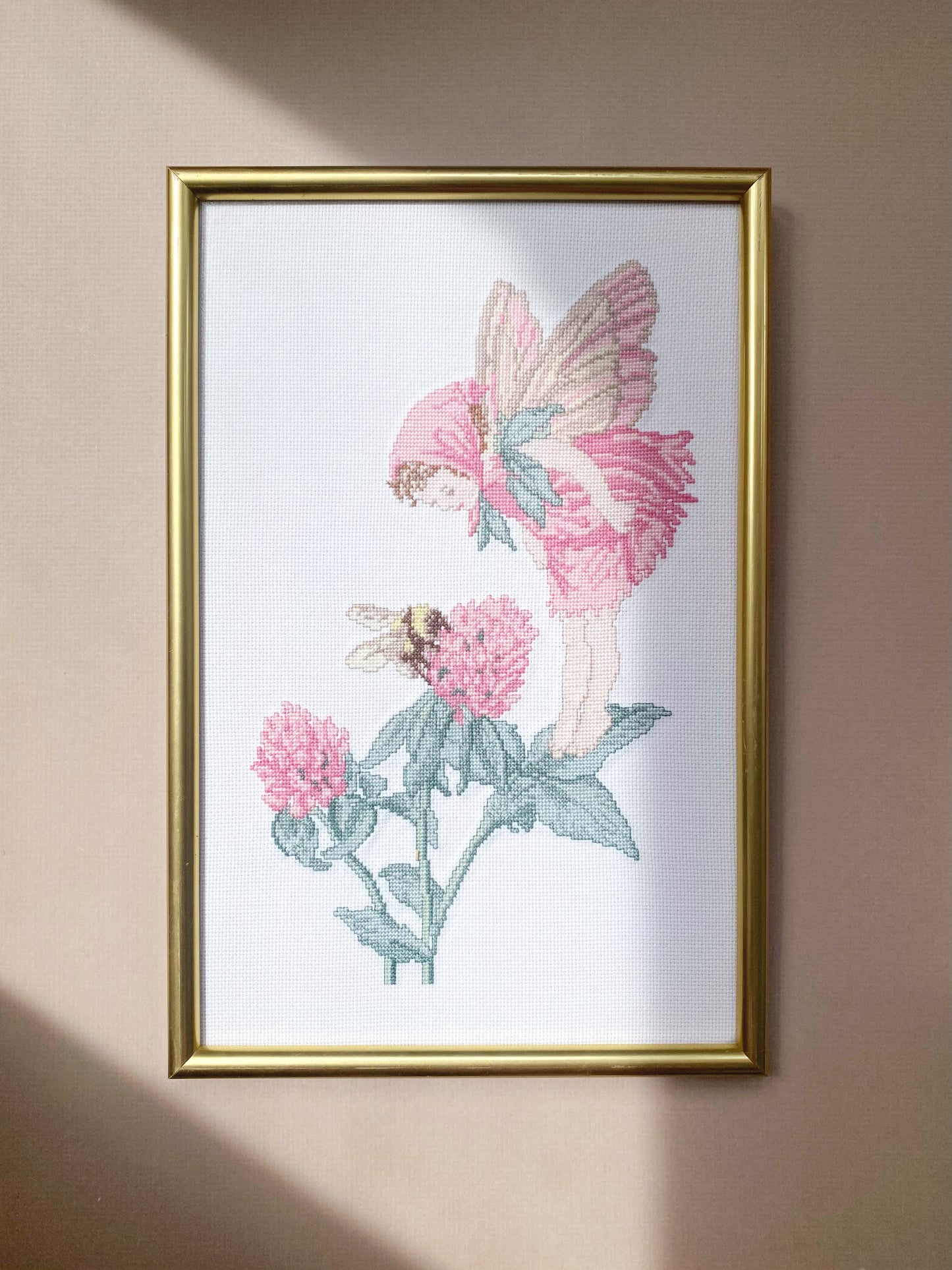 Hand Stitched Framed Fairy Cross Stitch