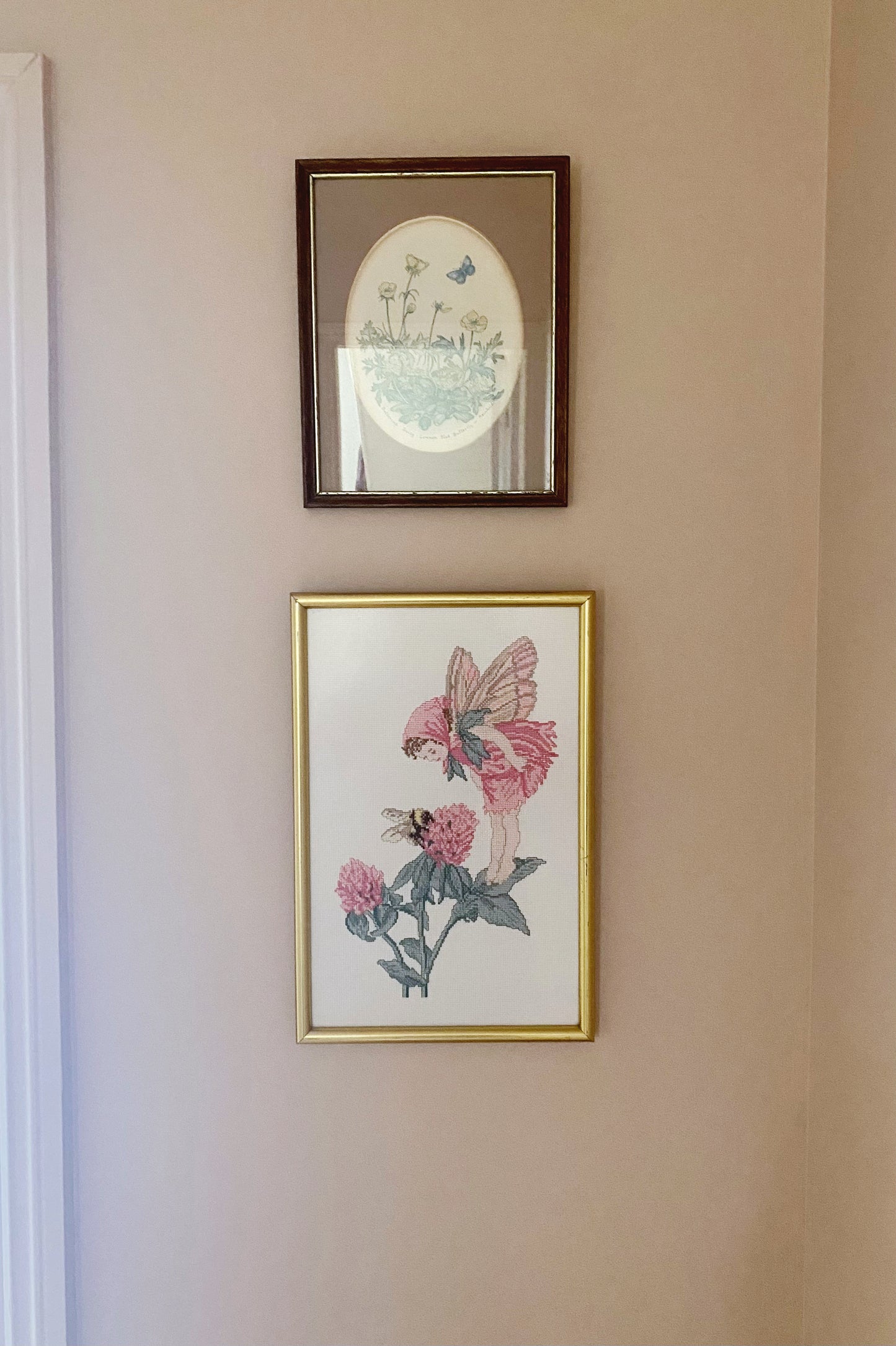 Hand Stitched Framed Fairy Cross Stitch