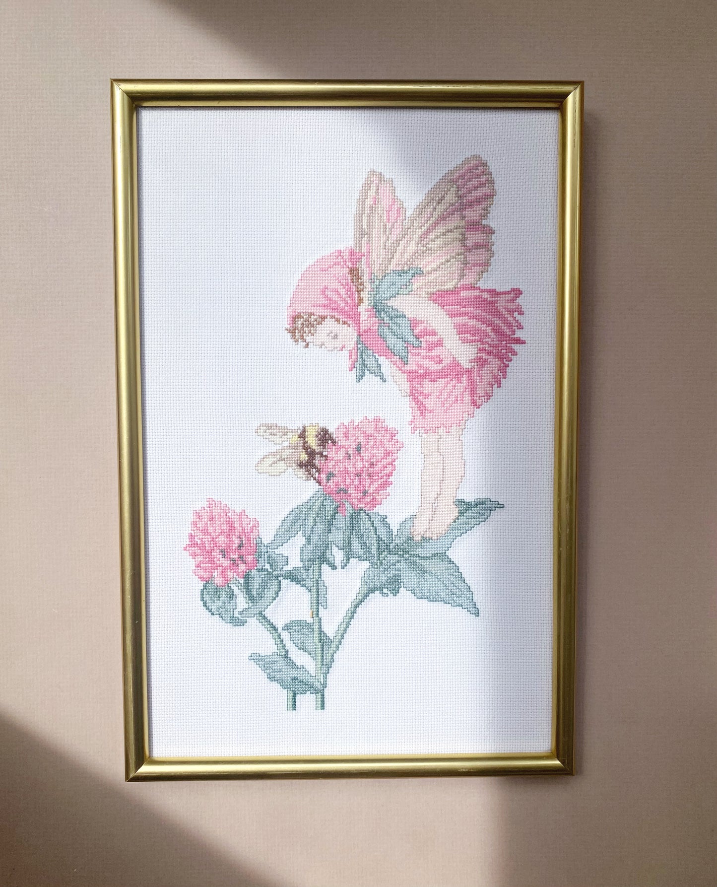 Hand Stitched Framed Fairy Cross Stitch