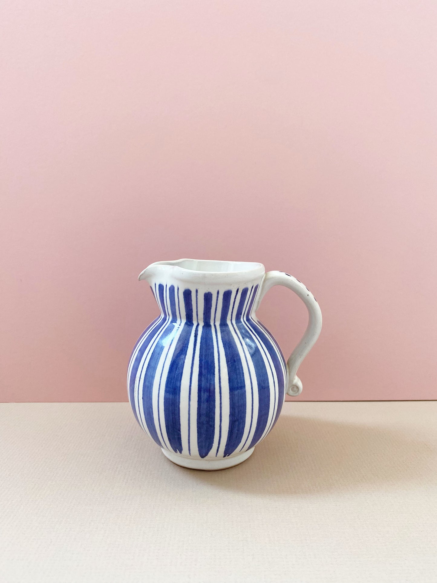 Blue Cottage Stripe Rye Pottery | Pitcher Jug