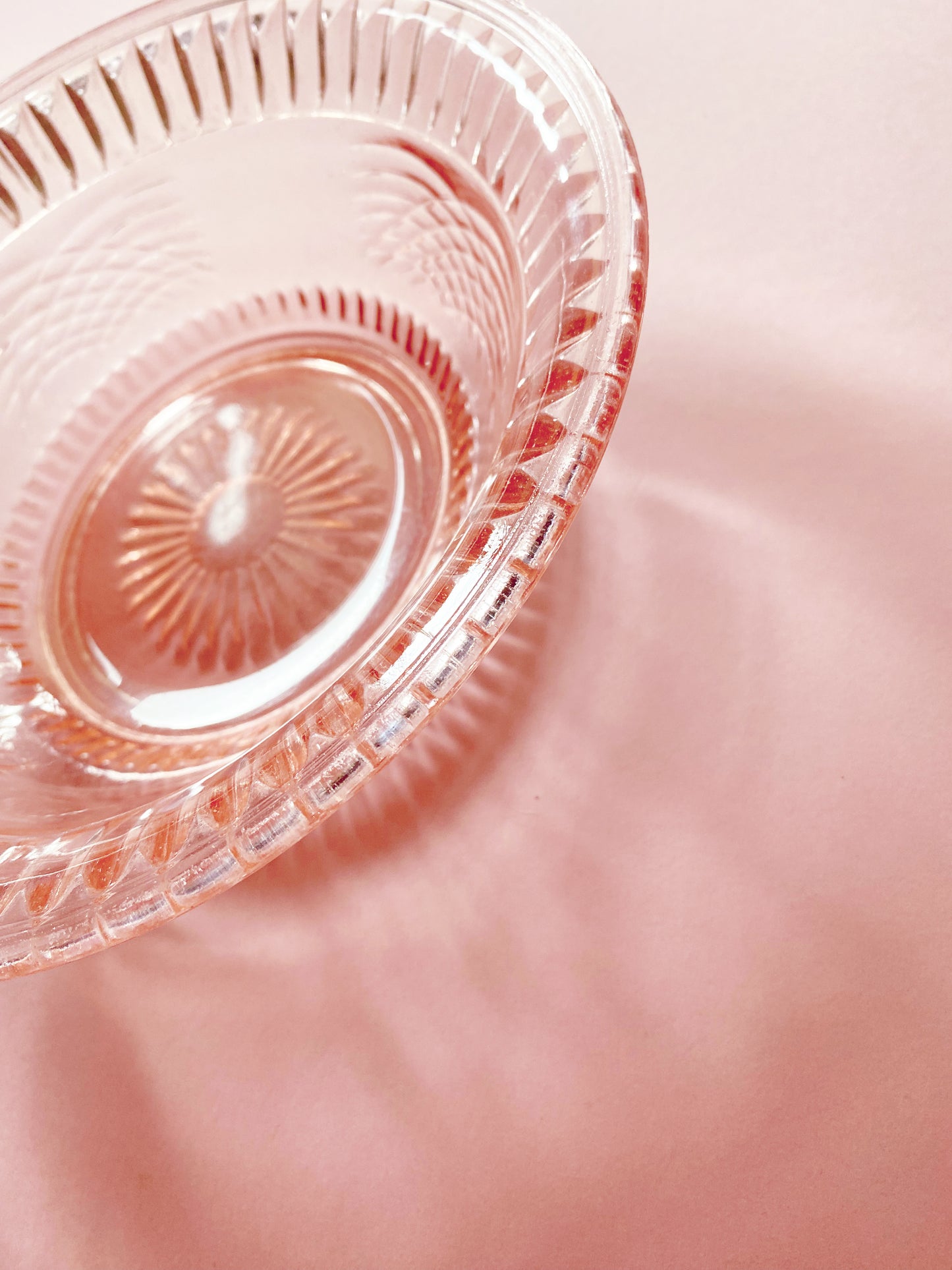 Art Deco Light Pink Glass Bowl