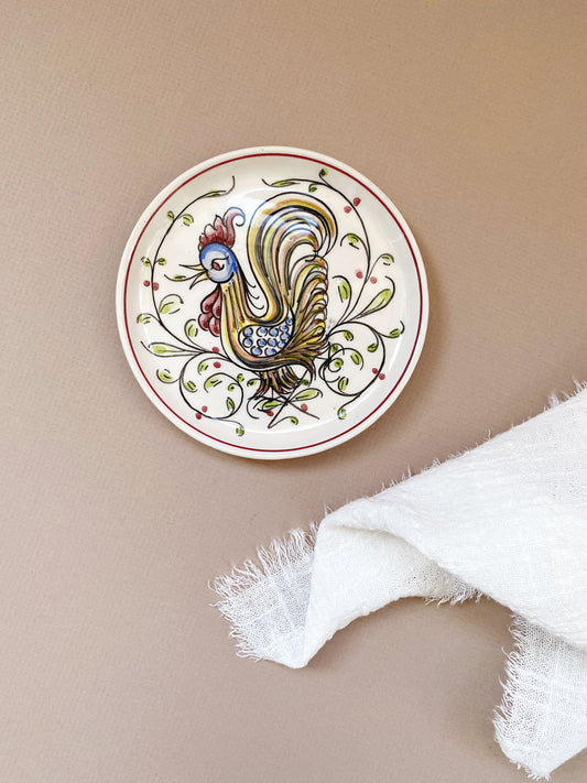 Small Portuguese Cockerel Dish | Hand painted