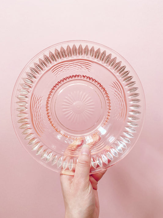 Art Deco Light Pink Glass Bowl