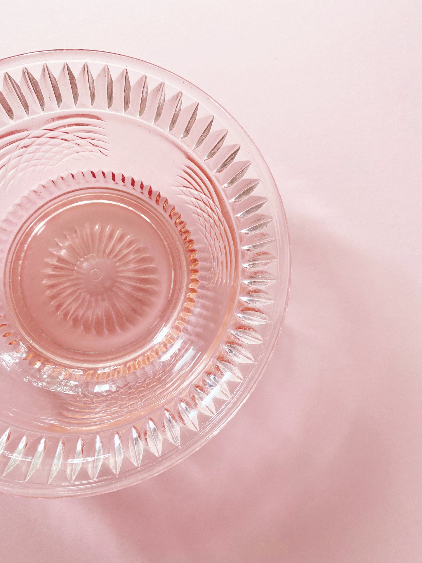 Art Deco Light Pink Glass Bowl