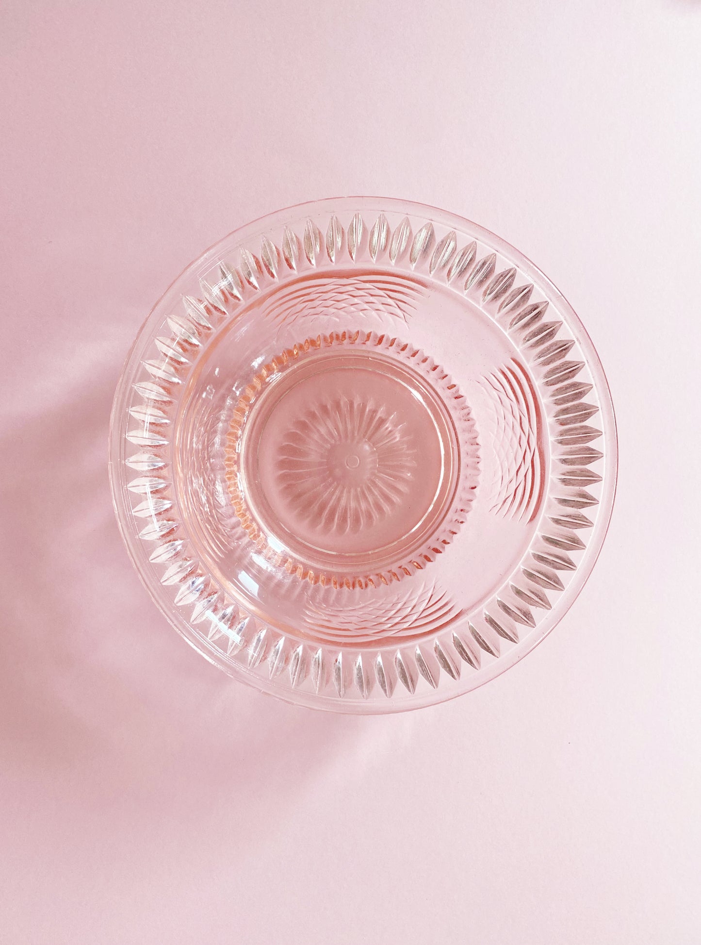 Art Deco Light Pink Glass Bowl