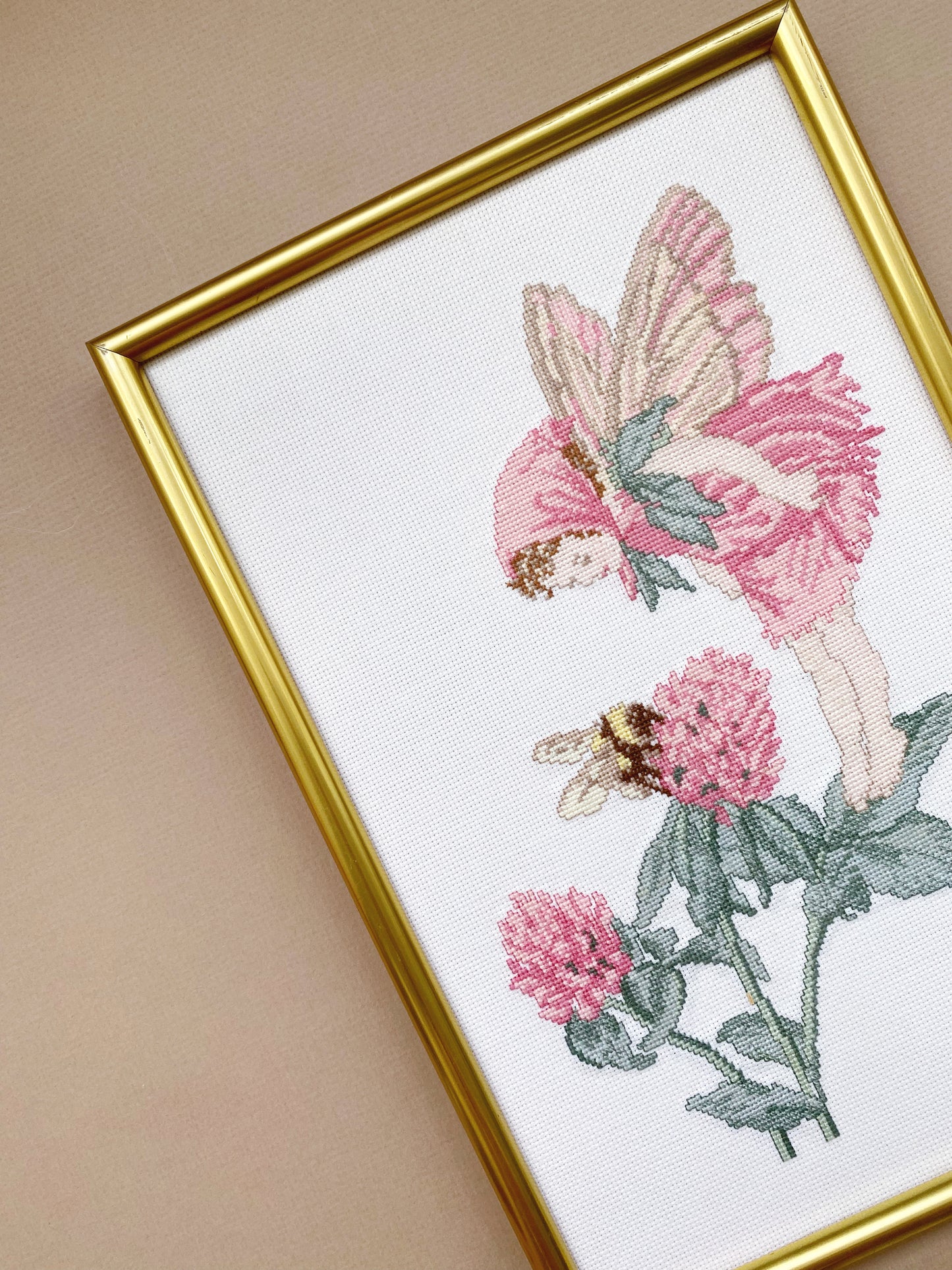 Hand Stitched Framed Fairy Cross Stitch