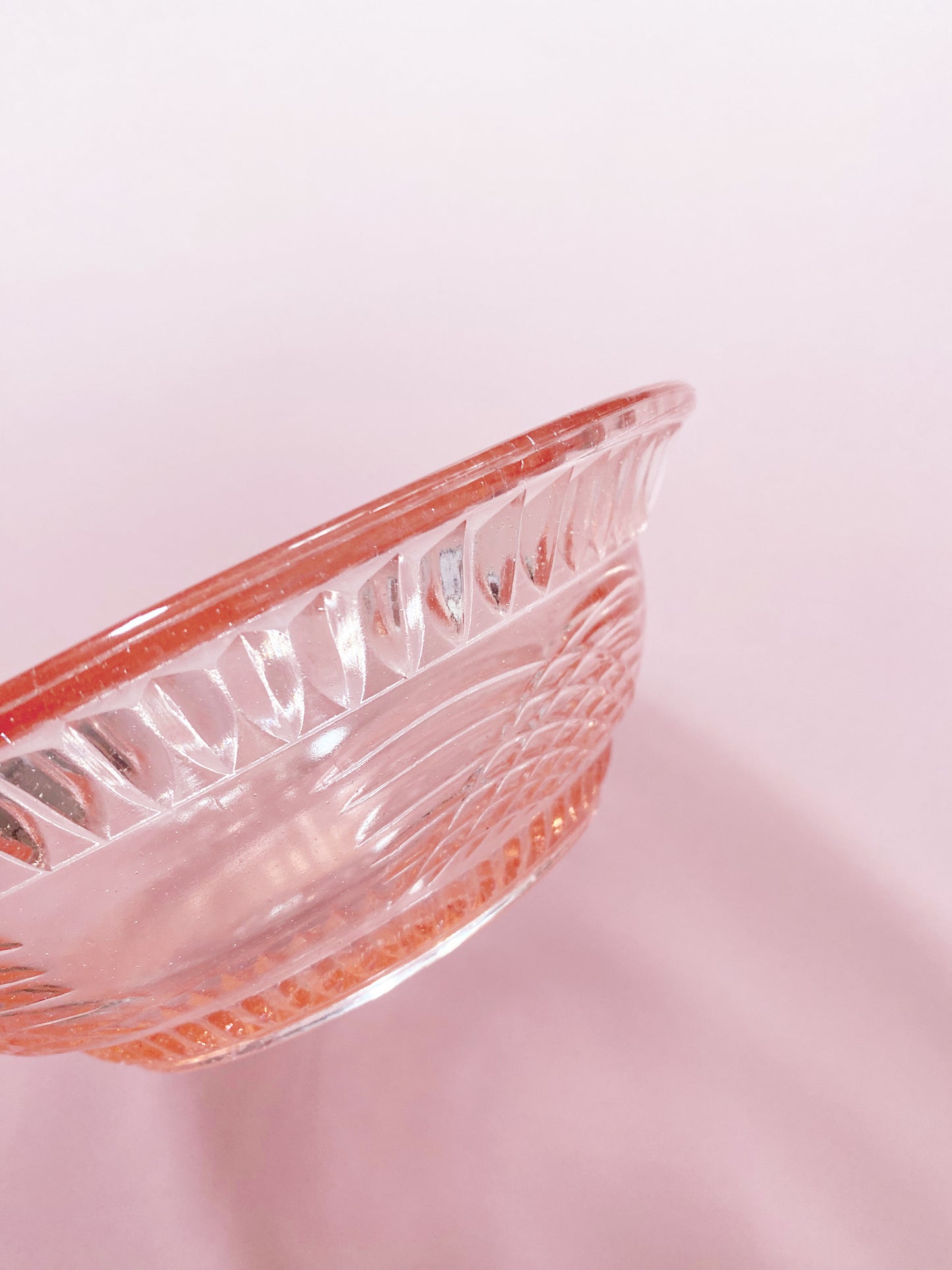 Art Deco Light Pink Glass Bowl