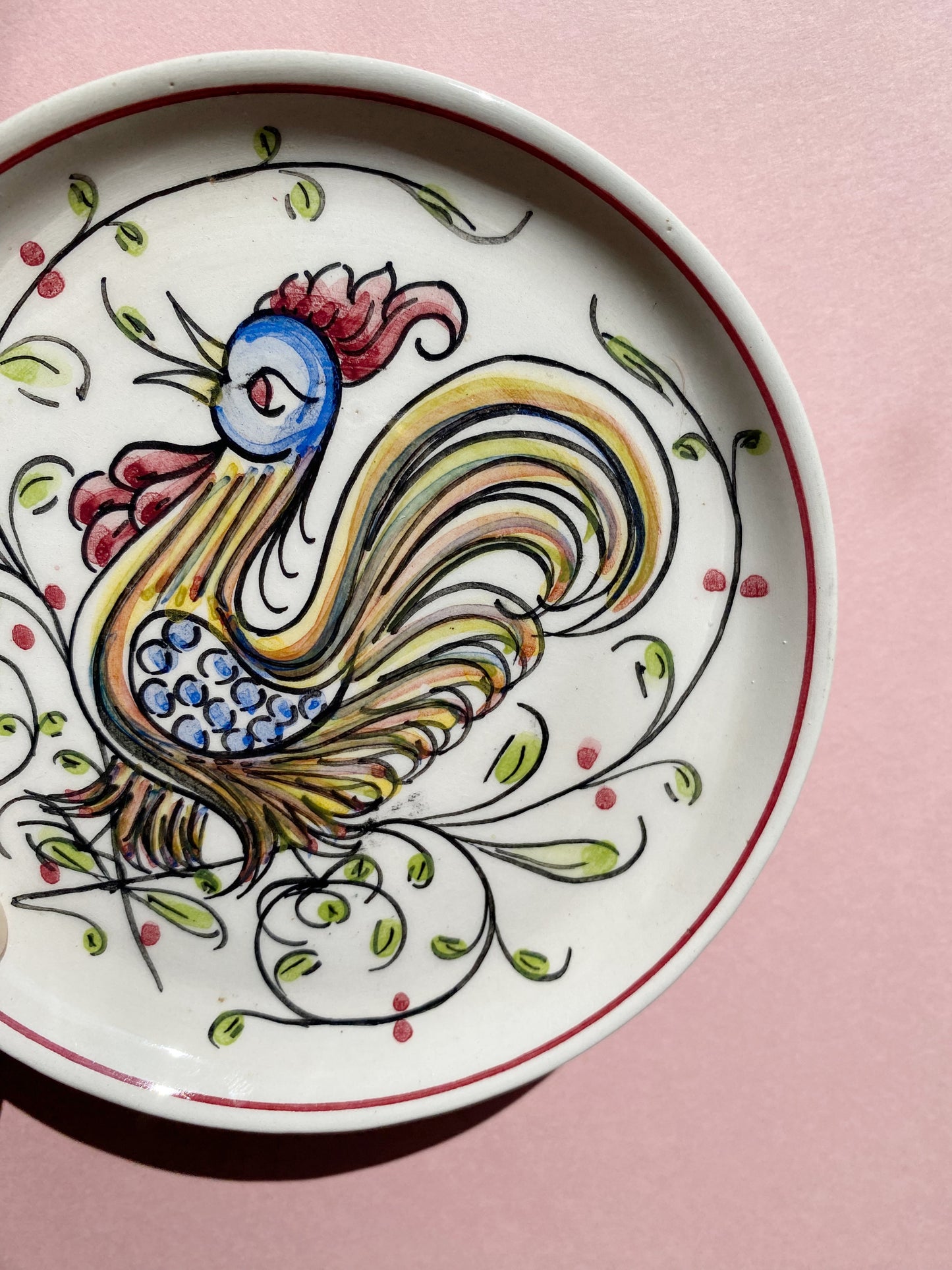 Small Portuguese Cockerel Dish | Hand painted