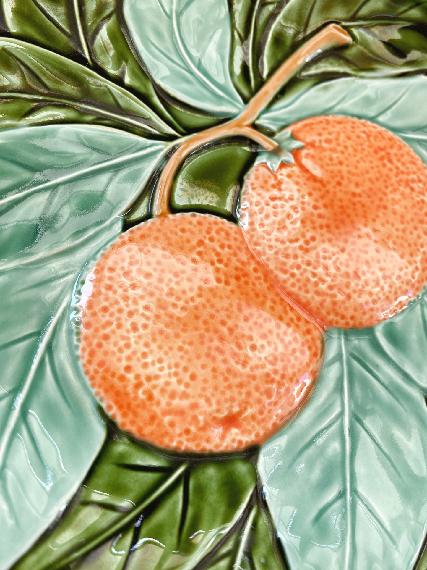 Embossed Majolica Oranges Plate