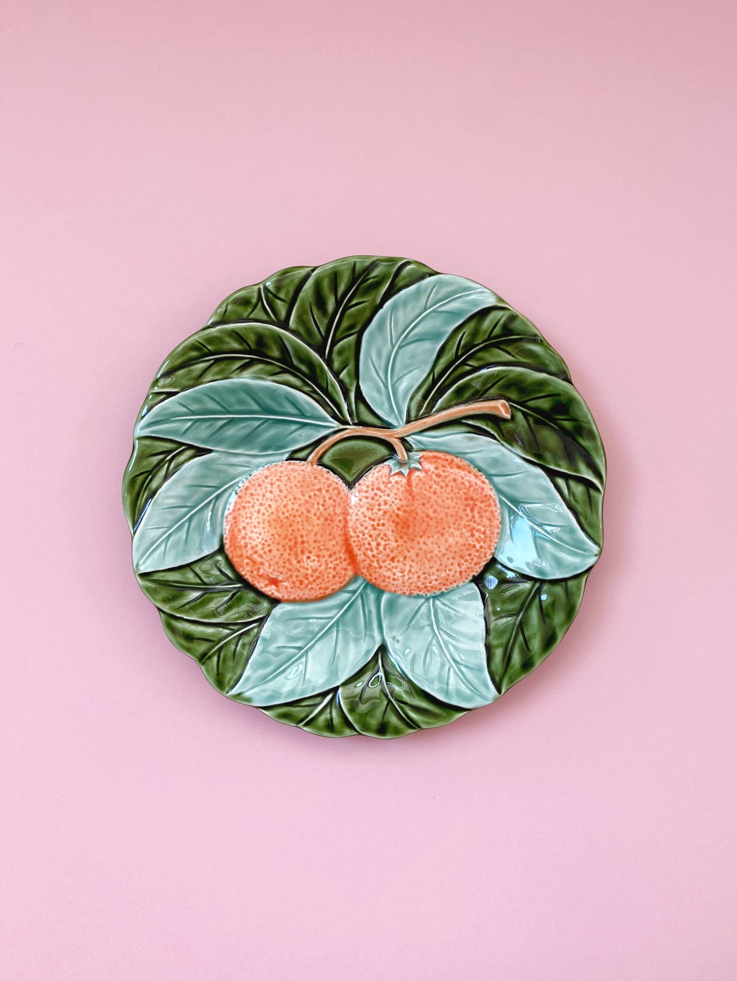 Embossed Majolica Oranges Plate