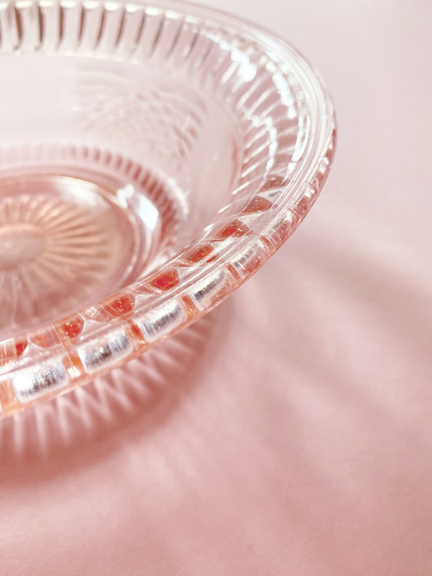 Art Deco Light Pink Glass Bowl