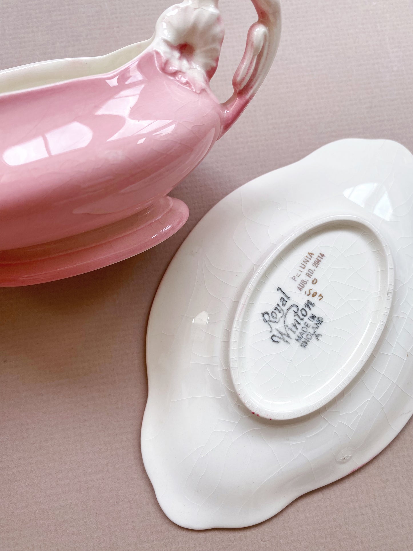 Royal Winton ‘Petunia’ gravy boat saucer/ creamer