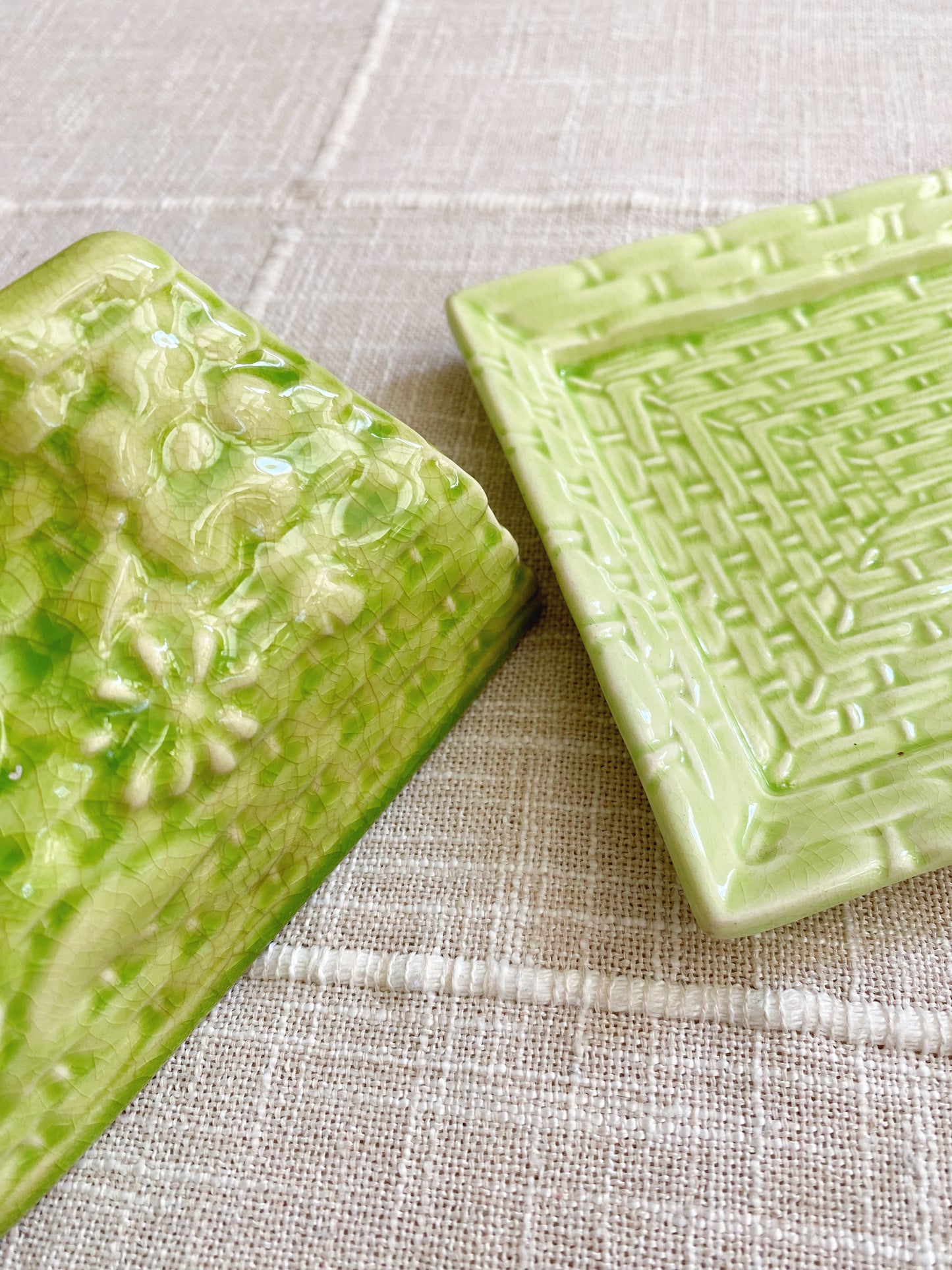 Bright Green | Floral Basket Butter Dish