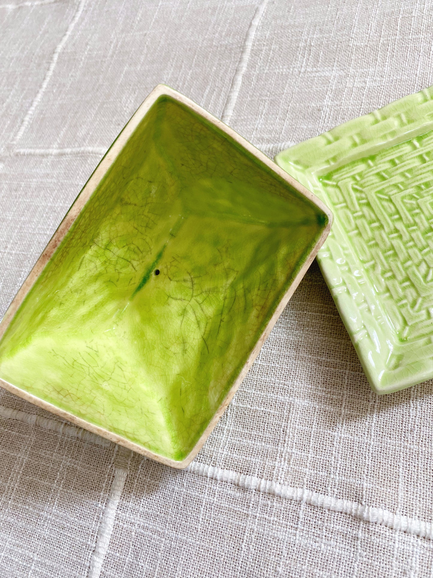 Bright Green | Floral Basket Butter Dish