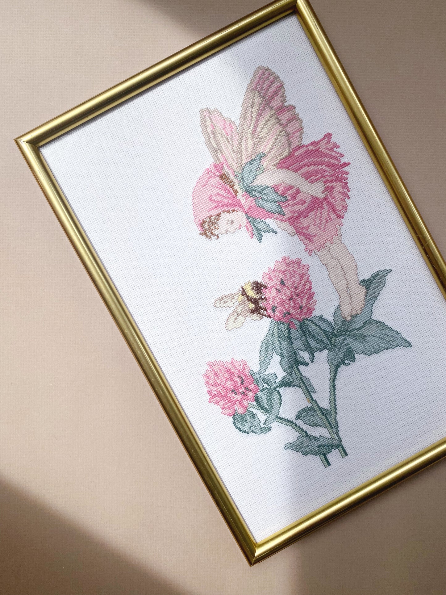 Hand Stitched Framed Fairy Cross Stitch